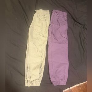 Jumping Beans Kids Joggers - Purple and Olive Green Size 7